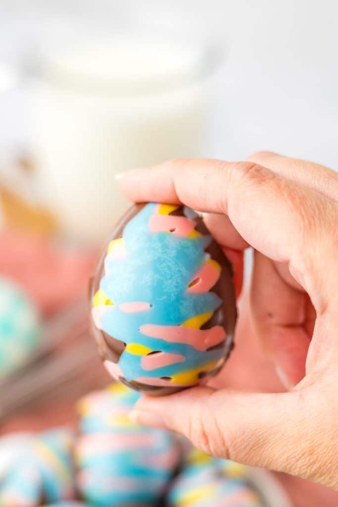 Easter Marshmallow Eggs in hand