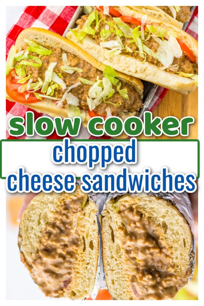 Slow Cooker Chopped Cheese Sandwiches pin