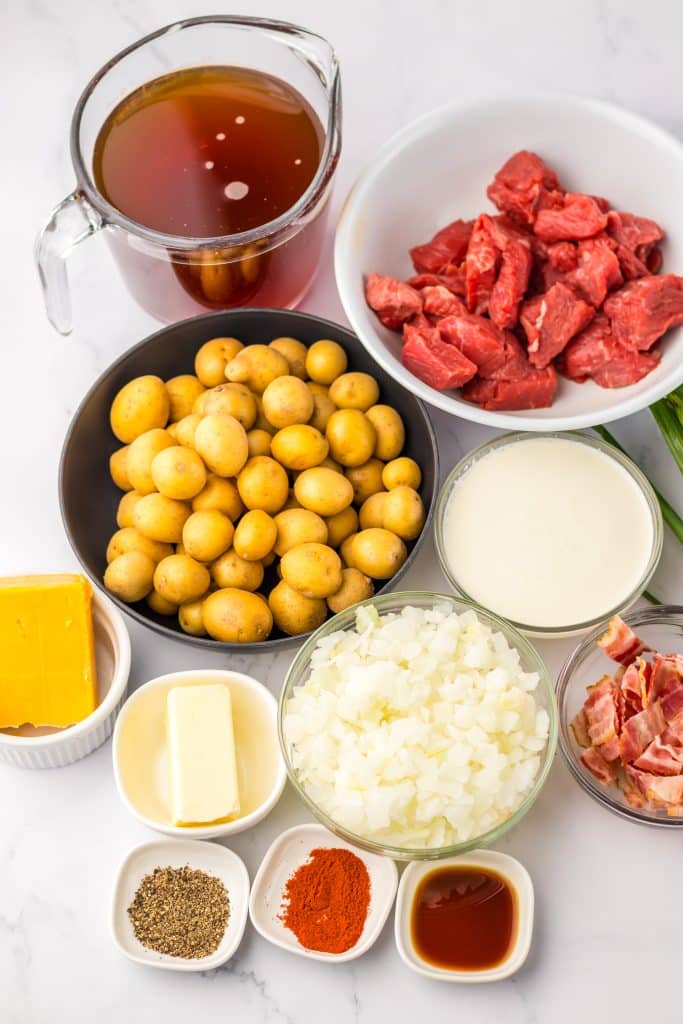 Slow Cooker Steak and Potato Soup ingredients