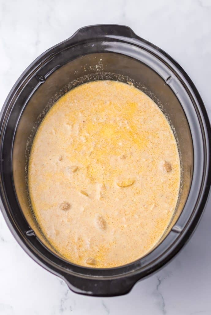 Slow Cooker Steak and Potato Soup in slow cooker