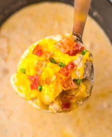 Slow Cooker Steak and Potato Soup in slow cooker
