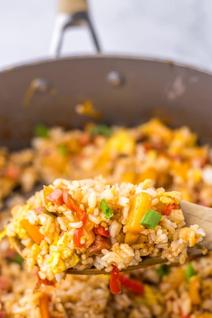 Hawaiian Fried Rice in spoon