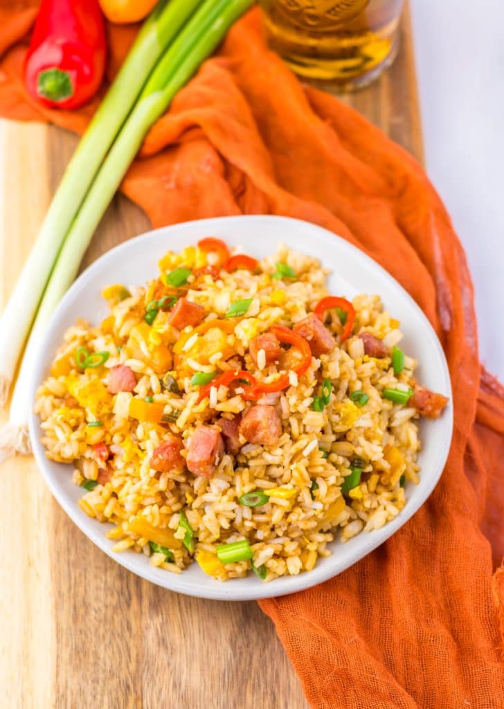 Hawaiian Fried Rice plated