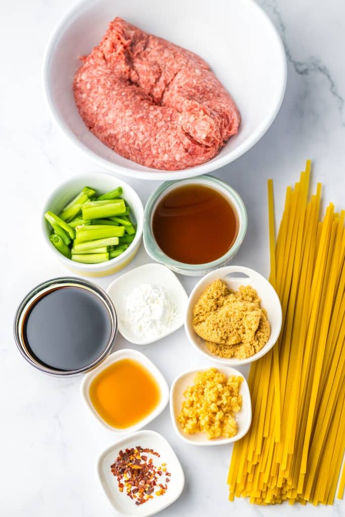 Mongolian Beef Noodles ingredients