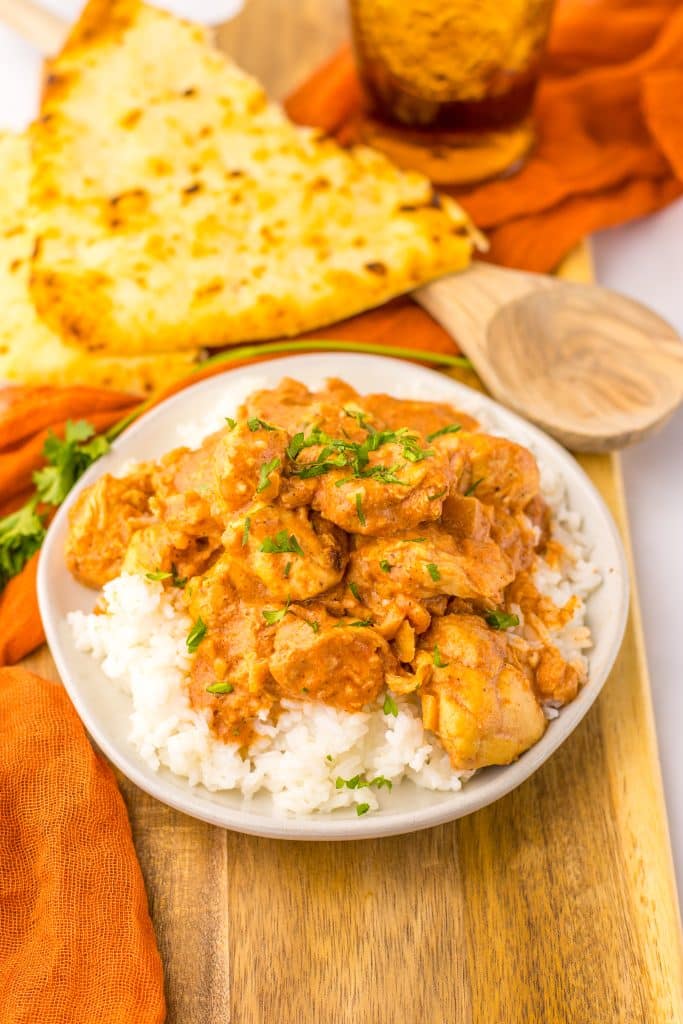Slow Cooker Butter Chicken plated