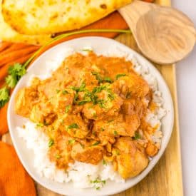 Slow Cooker Butter Chicken plated