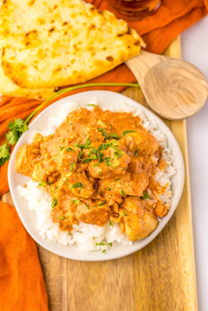 Slow Cooker Butter Chicken plated