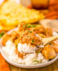 Slow Cooker Butter Chicken plated