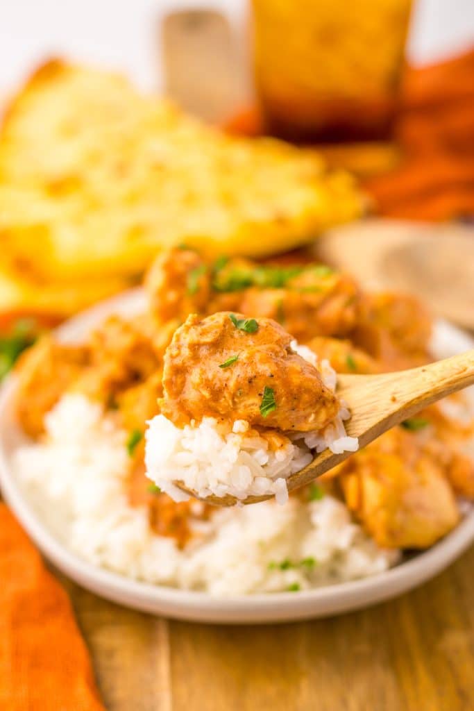 Slow Cooker Butter Chicken plated