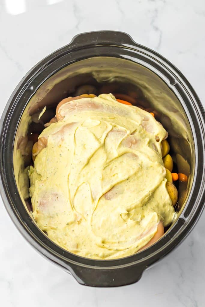 Slow Cooker Creamy Ranch Chicken in slow cooker