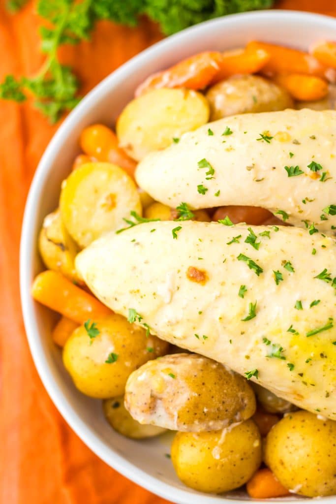 Slow Cooker Creamy Ranch Chicken plated