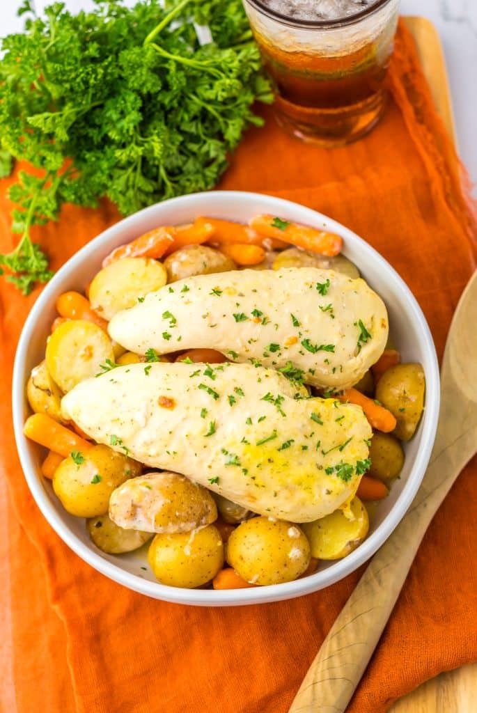 Slow Cooker Creamy Ranch Chicken plated