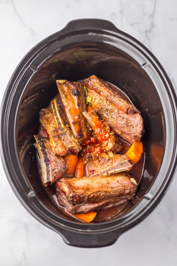 Slow Cooker Short Ribs in slow cooker