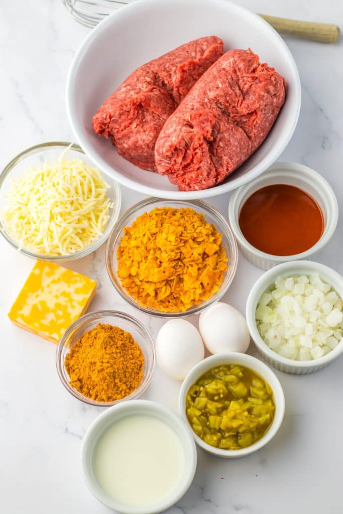 Slow Cooker Taco Meatloaf ingredients