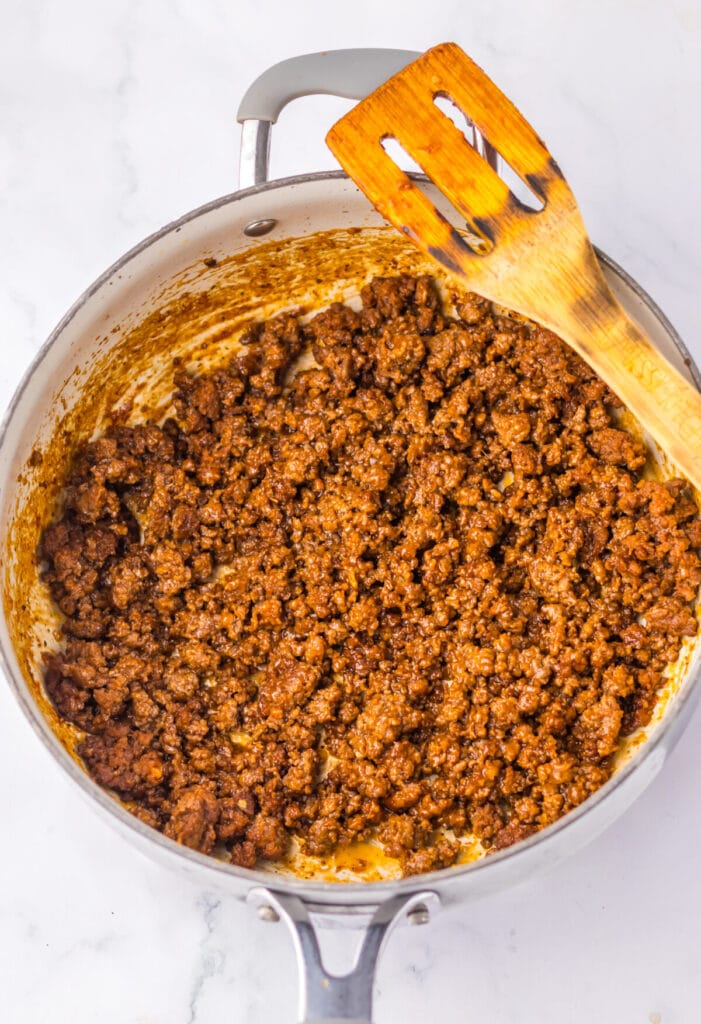 Arbys Beef and Cheddar Sloppy Joes in pan