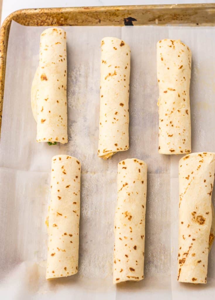 Baked Chicken Taquitos ready to bake