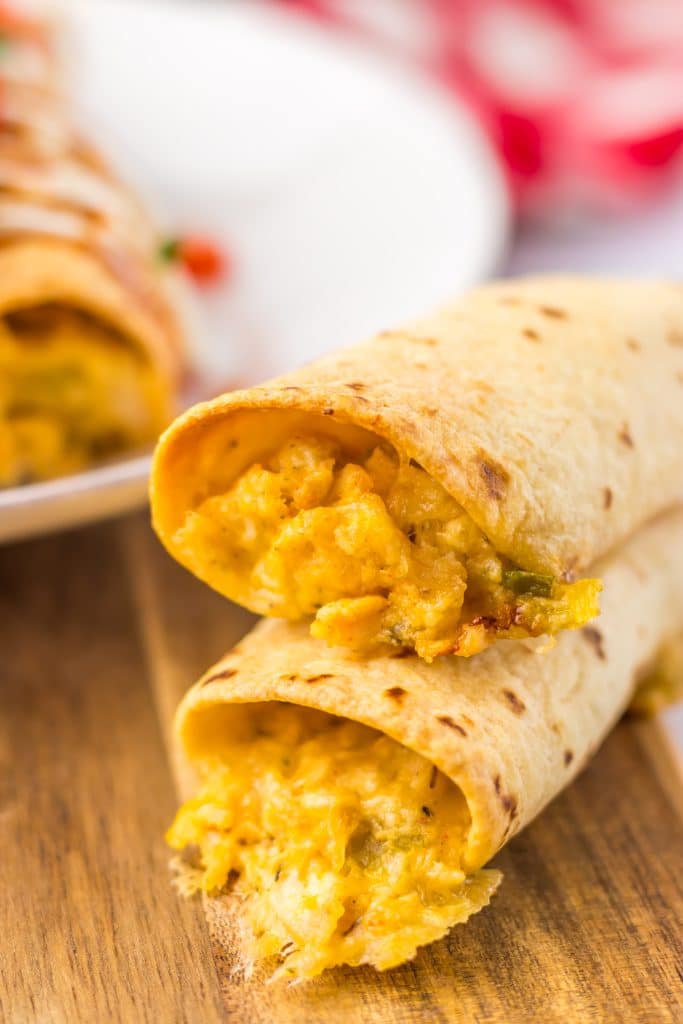 Baked Chicken Taquitos plated