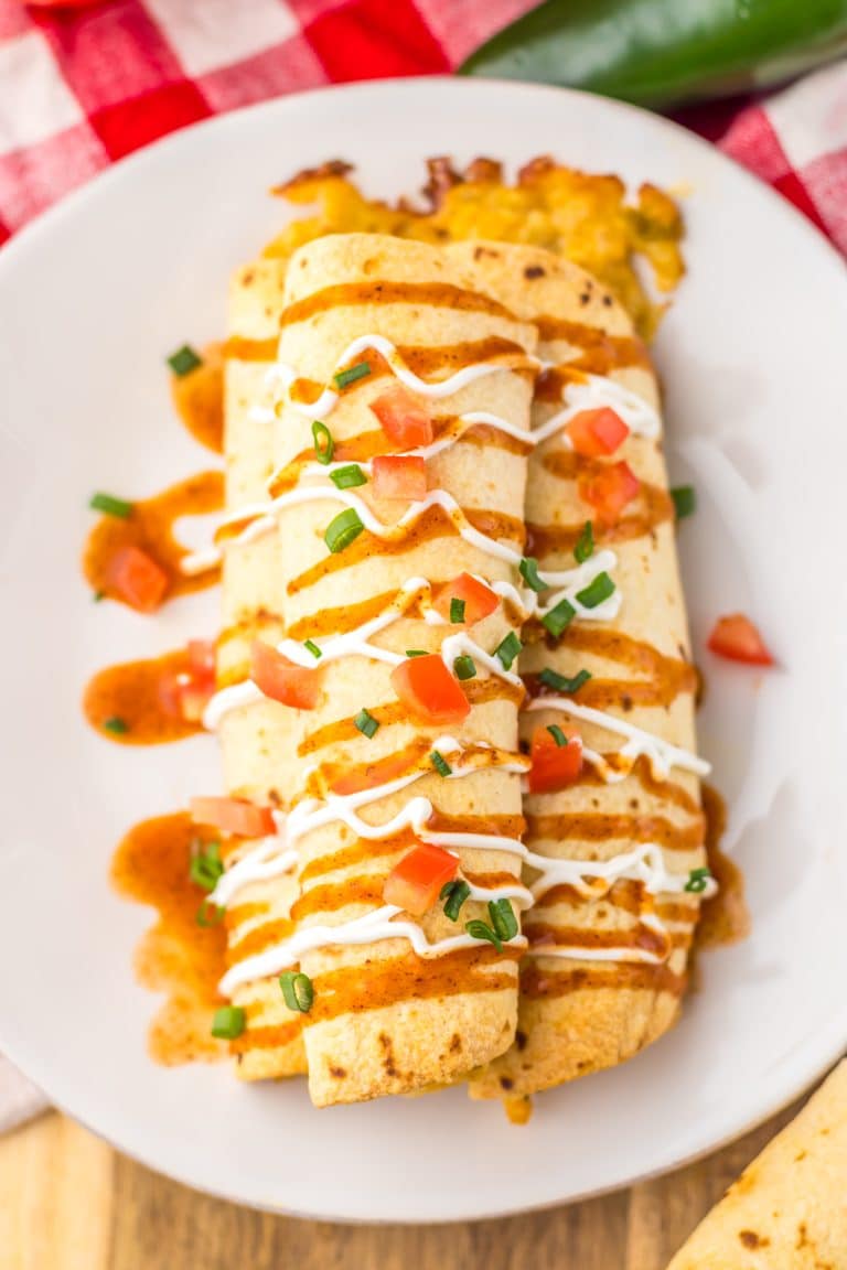 Baked Chicken Taquitos plated