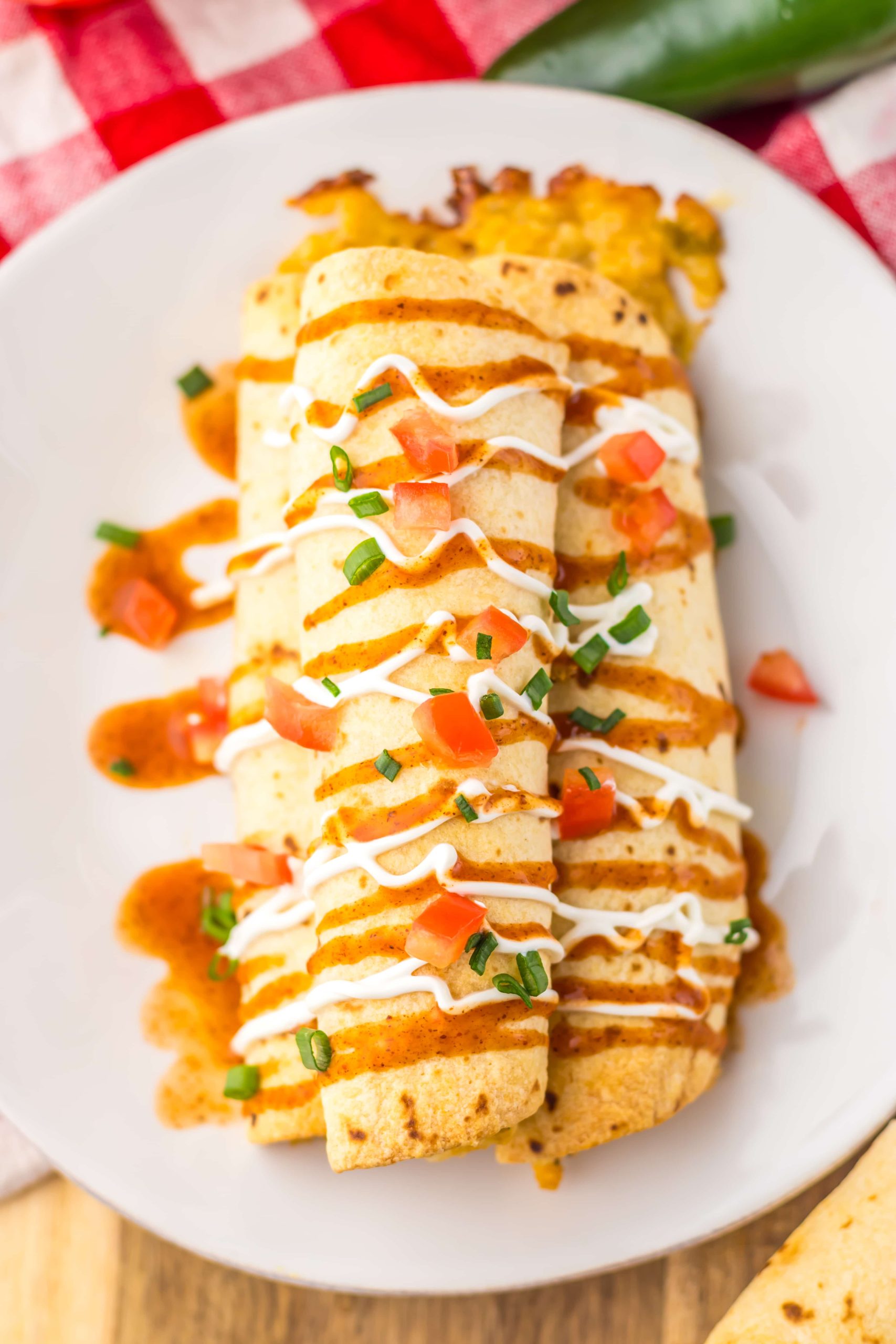 Baked Chicken Taquitos plated