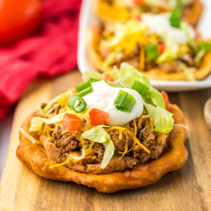 Fry Bread Tacos plated