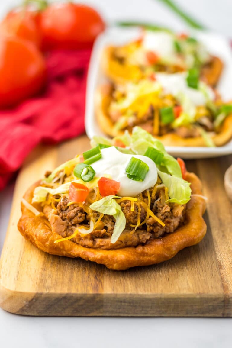 Fry Bread Tacos plated