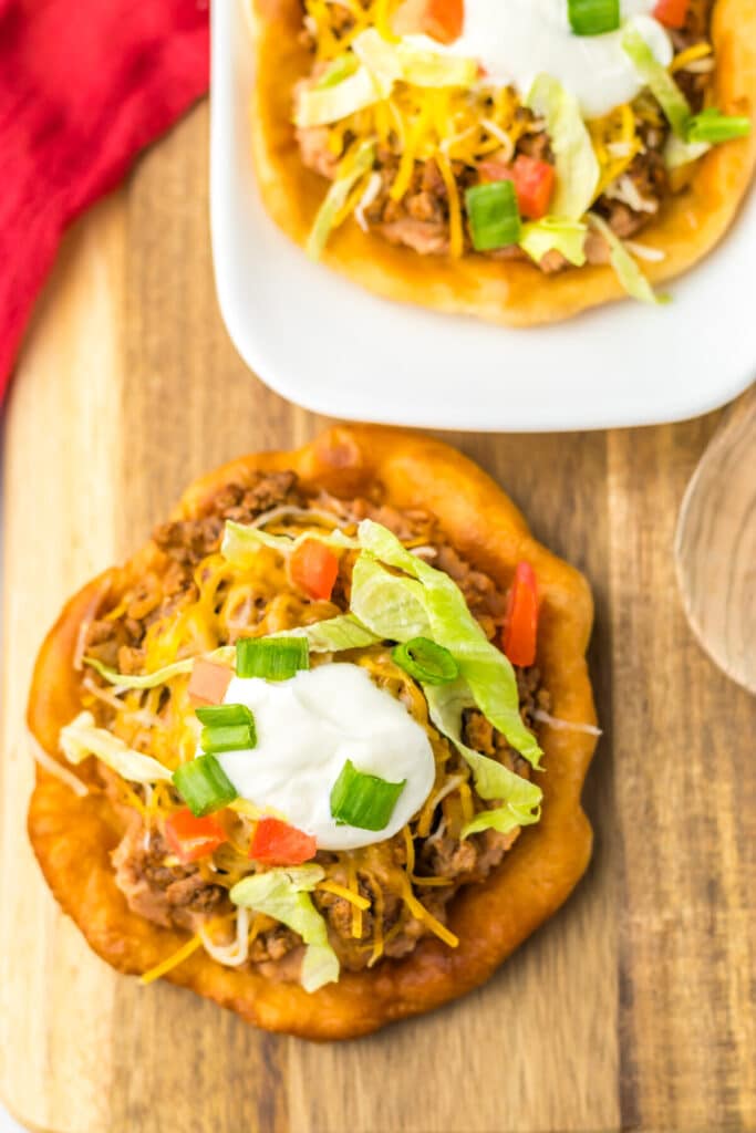 Fry Bread Tacos completed