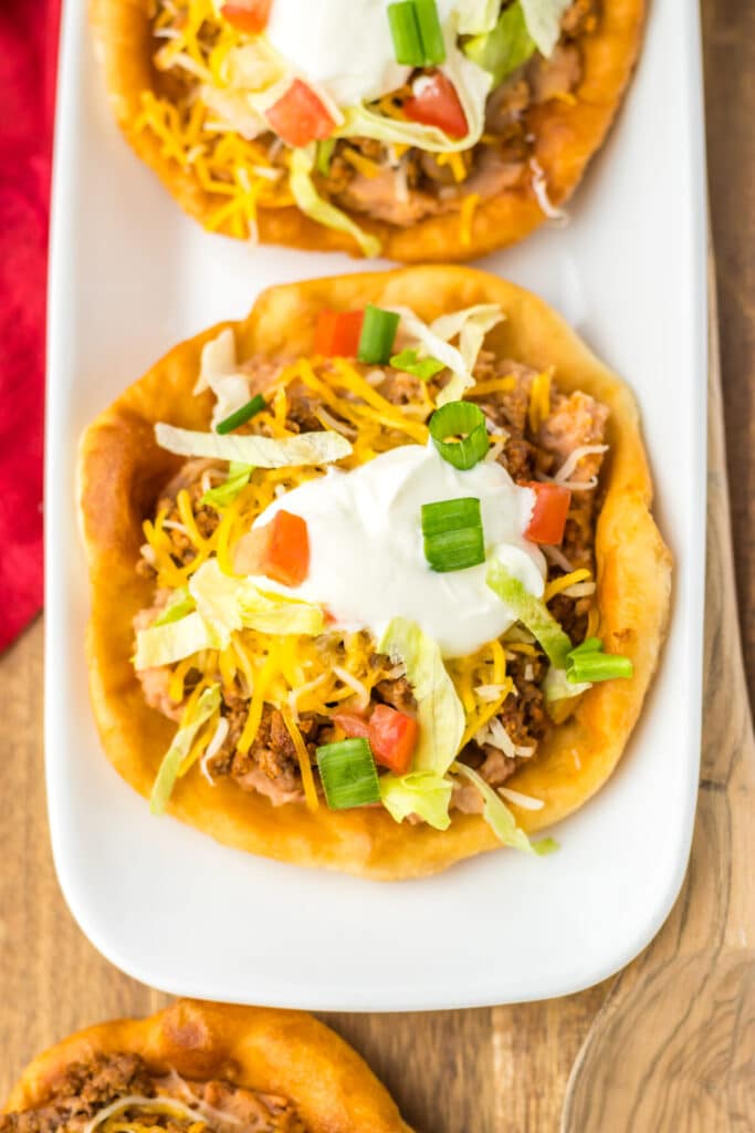 Fry Bread Tacos plated