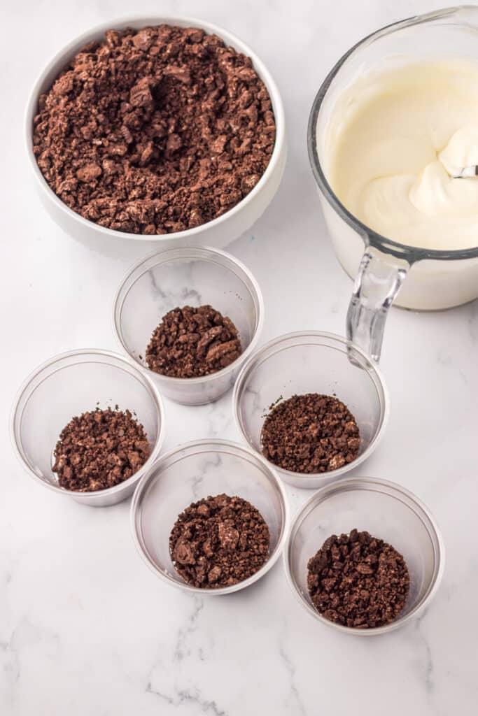 Red White Blue Dirt Cups crumbs