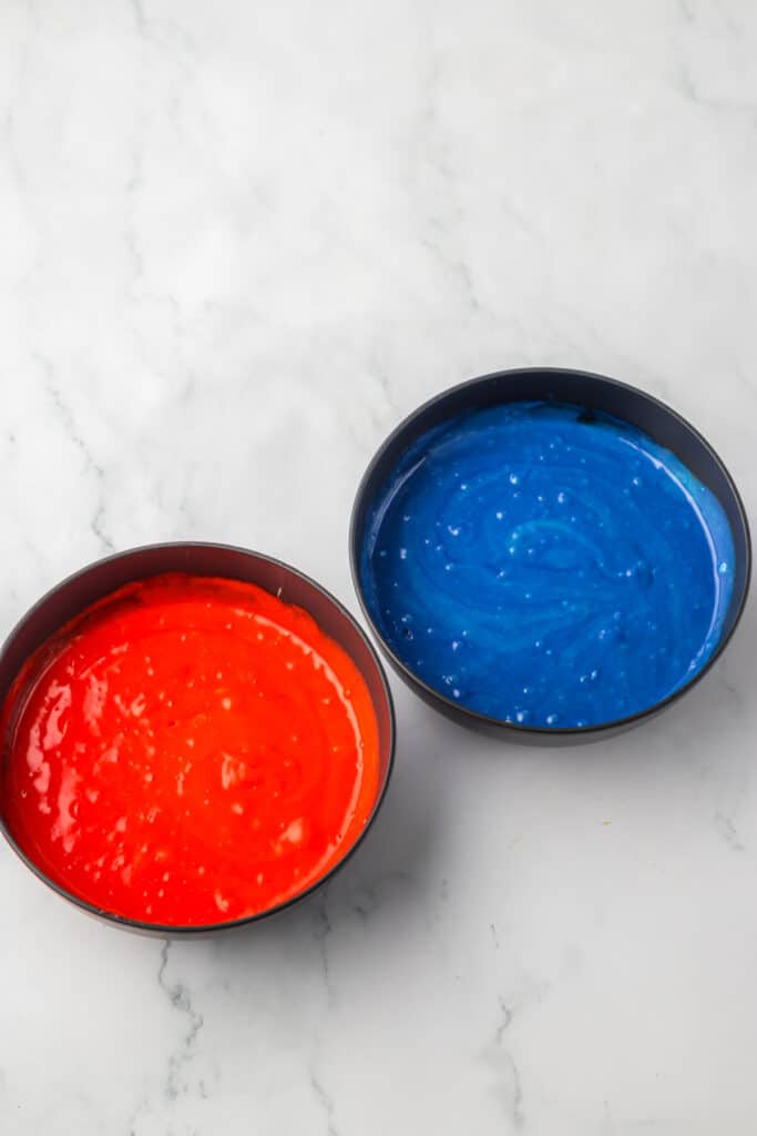 Red White Blue Poke Cake batter