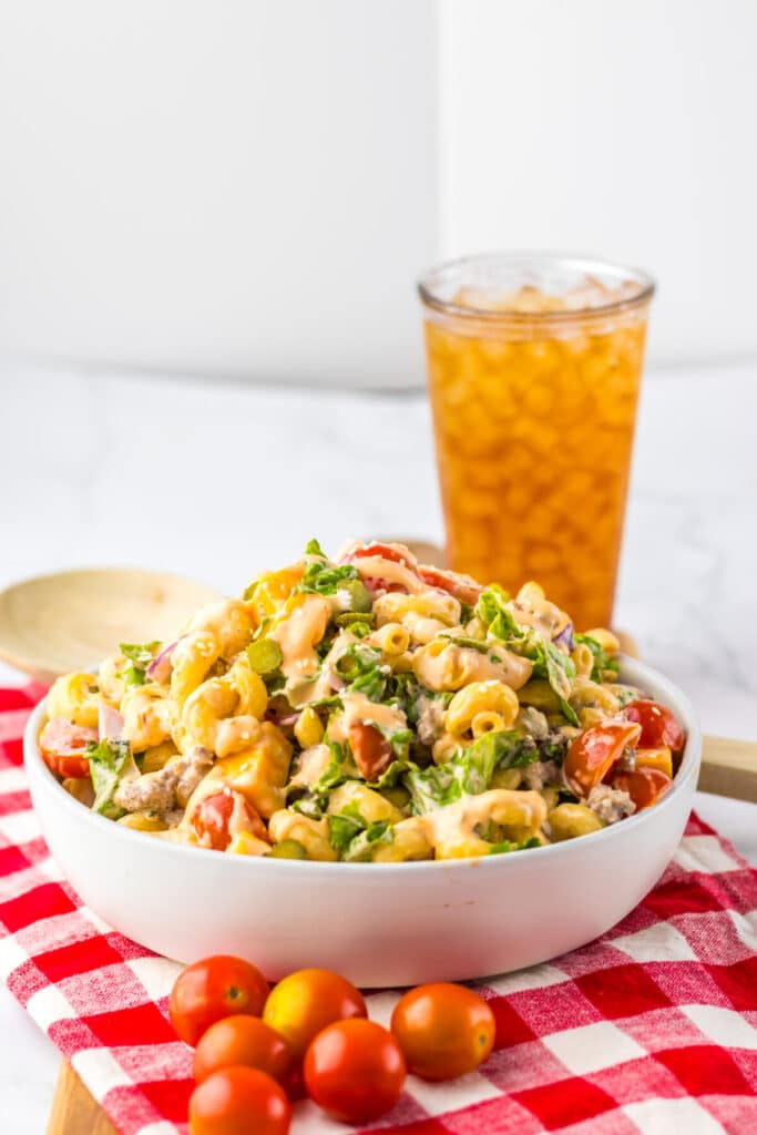 Big Mac Pasta Salad in bowl