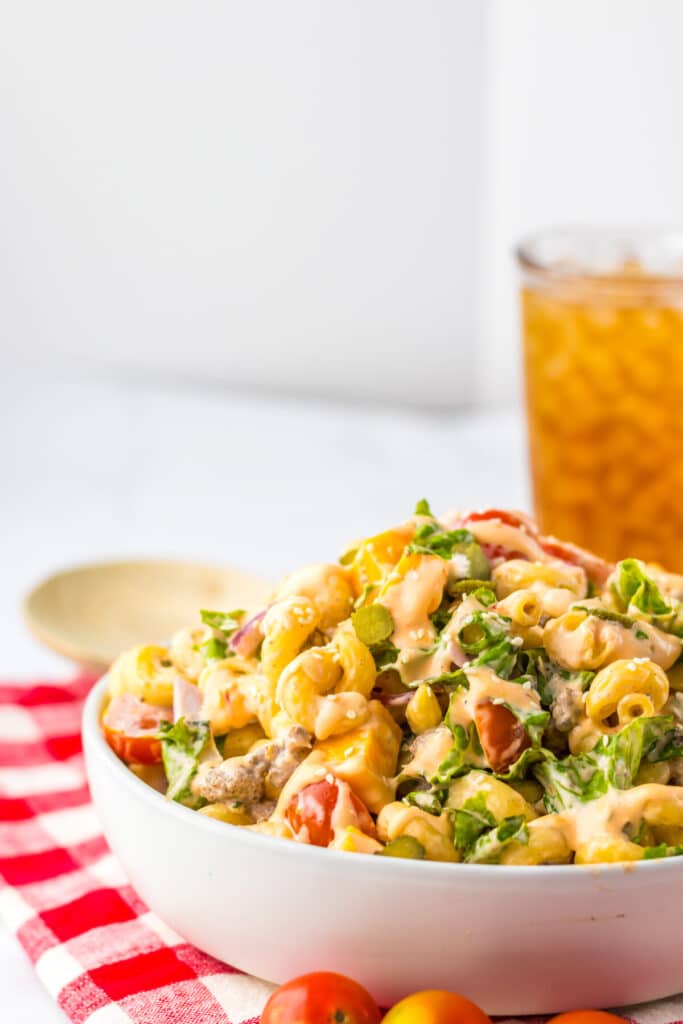 Big Mac Pasta Salad in bowl