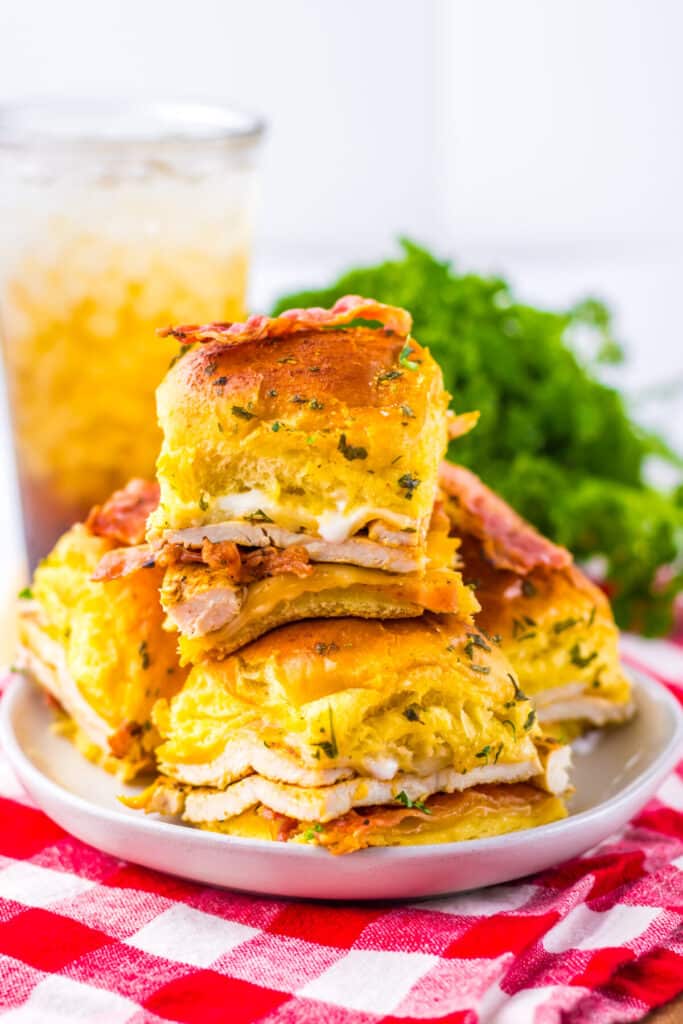 Chicken Bacon Ranch Sliders plated