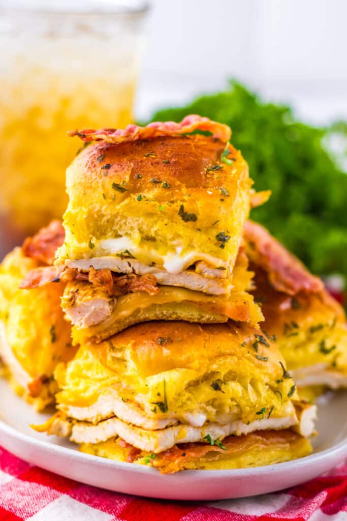 Chicken Bacon Ranch Sliders plated