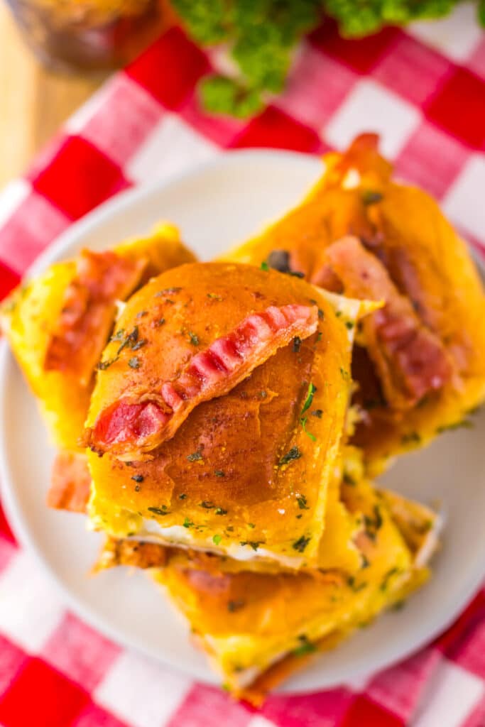 Chicken Bacon Ranch Sliders close up