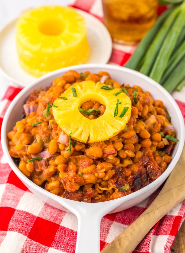 Hawaiian Baked Beans plated