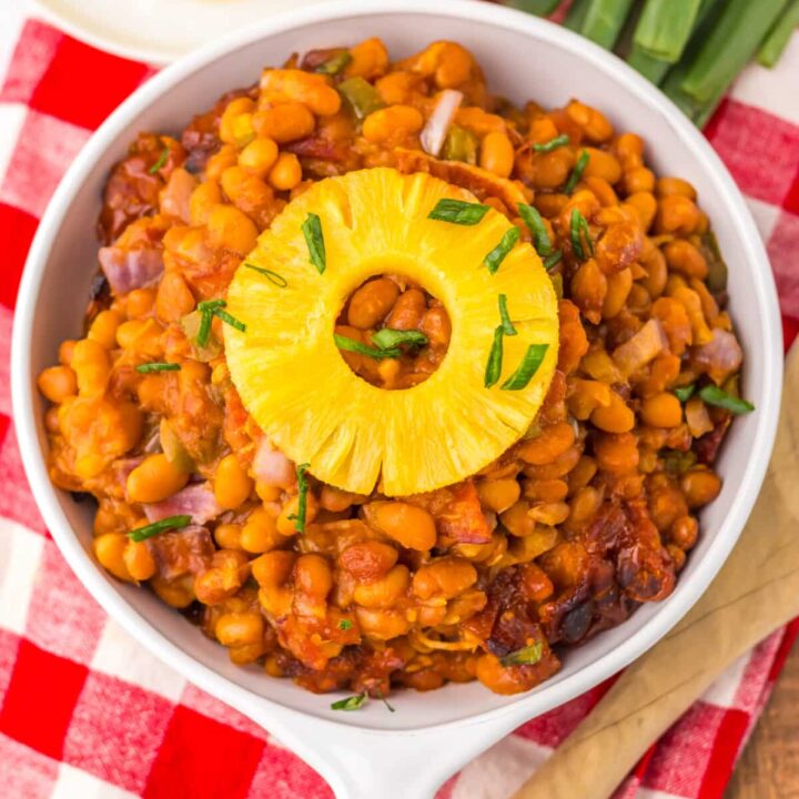 Hawaiian Baked Beans plated