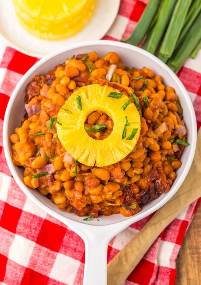 Hawaiian Baked Beans plated