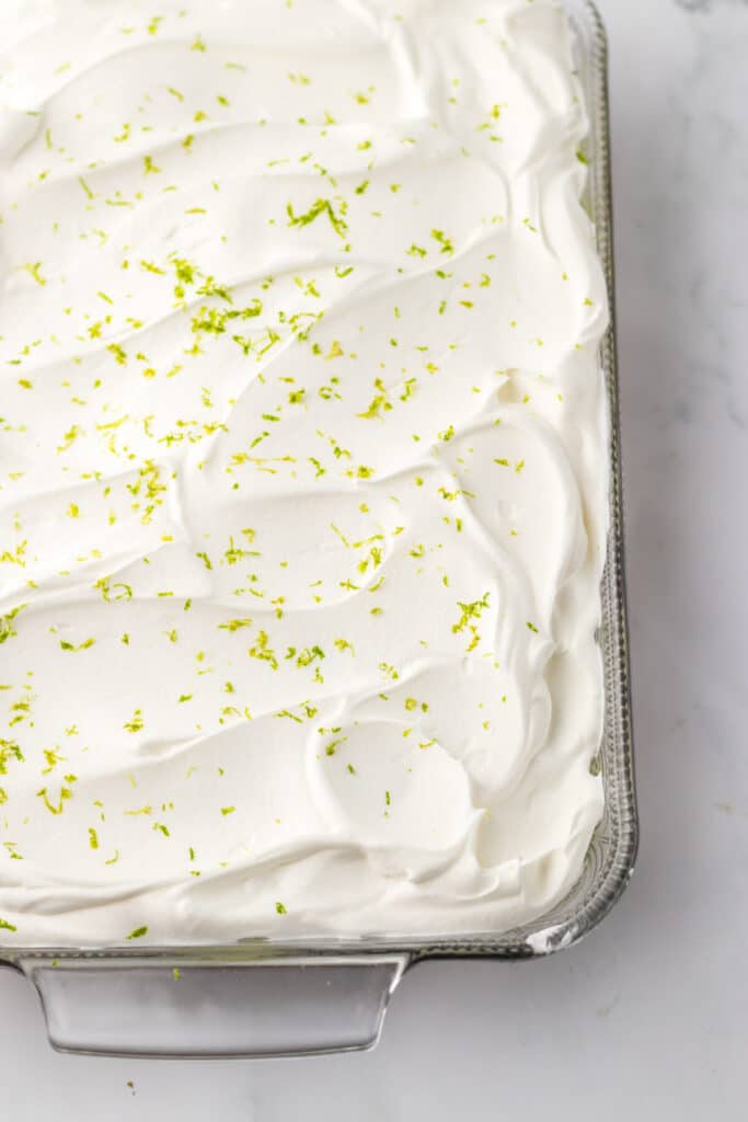 Key Lime Poke Cake finished