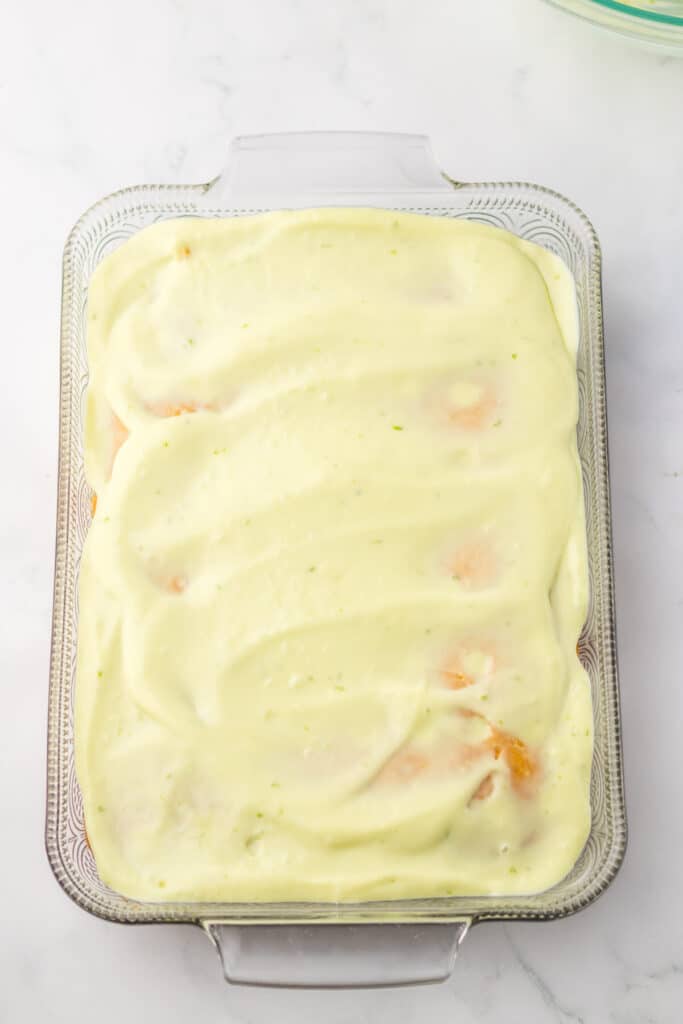 Key Lime Poke Cake with filling