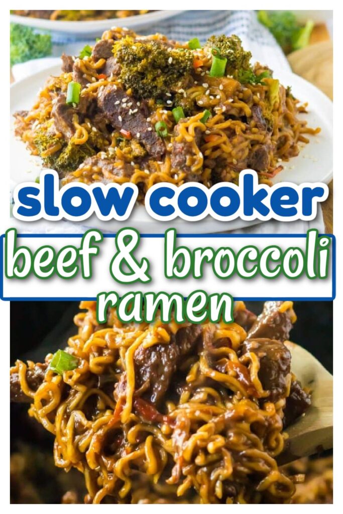 Slow Cooker Beef and Broccoli Ramen pin