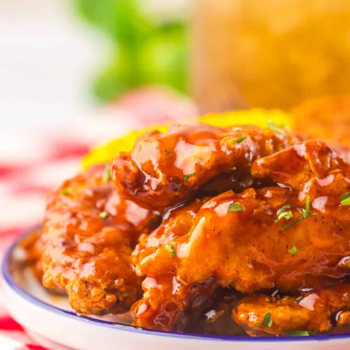 Copycat Chilis Honey Chipotle Crispers plated