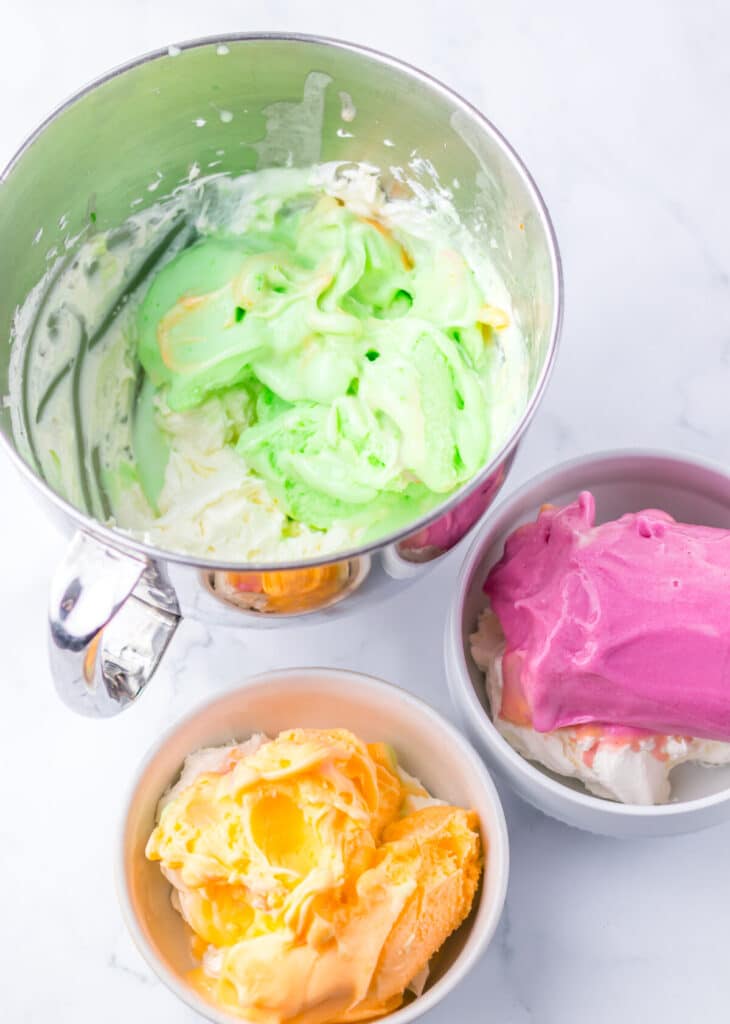 No Bake Rainbow Sherbet Bars fillings