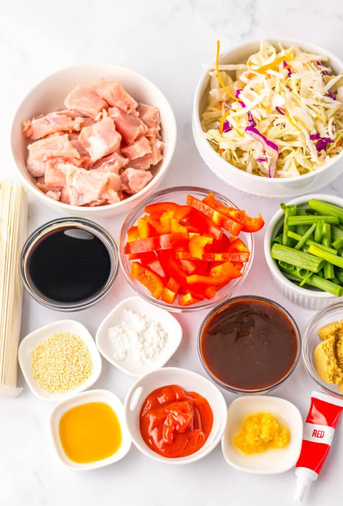 The Best Pork Lo Mein ingredients