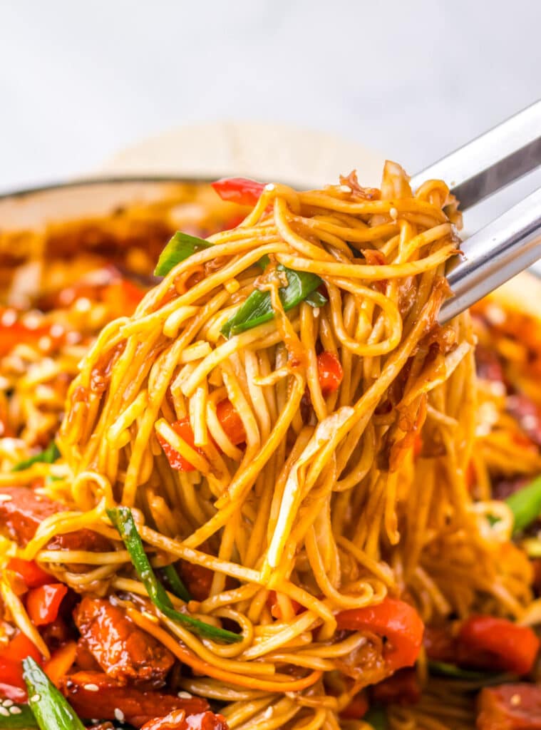 The Best Pork Lo Mein finished