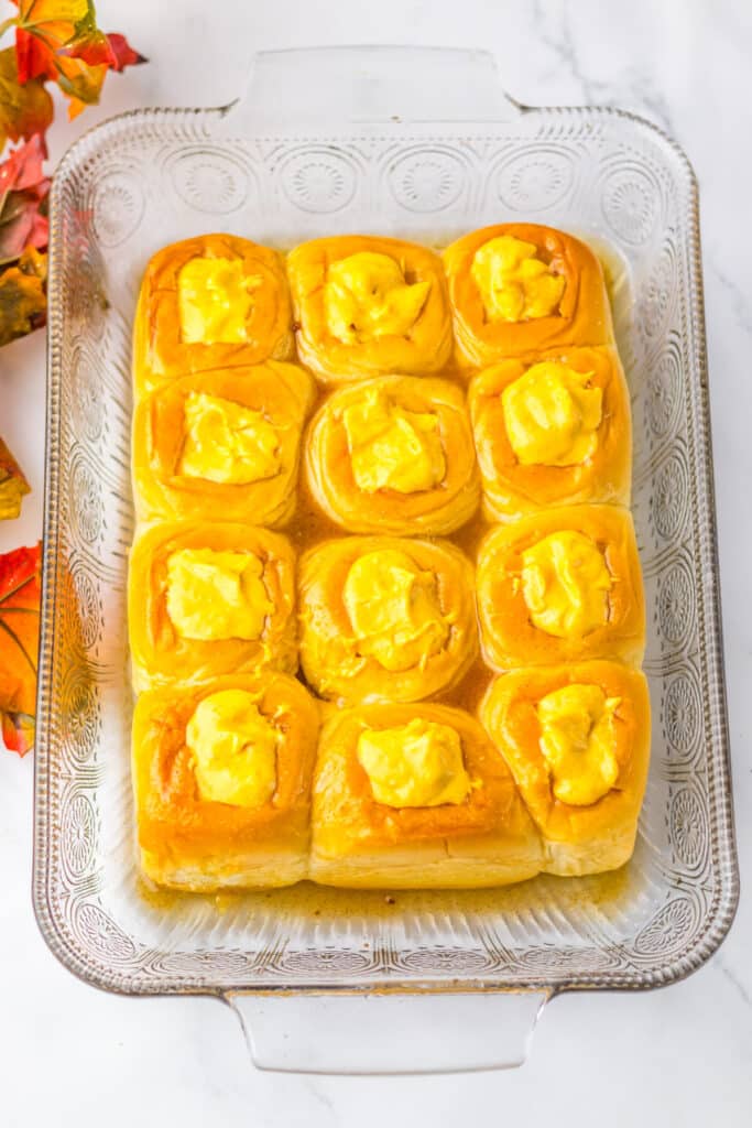 Pumpkin Danish Hawaiian Rolls assembled