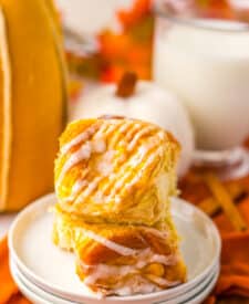 Pumpkin Danish Hawaiian Rolls plated