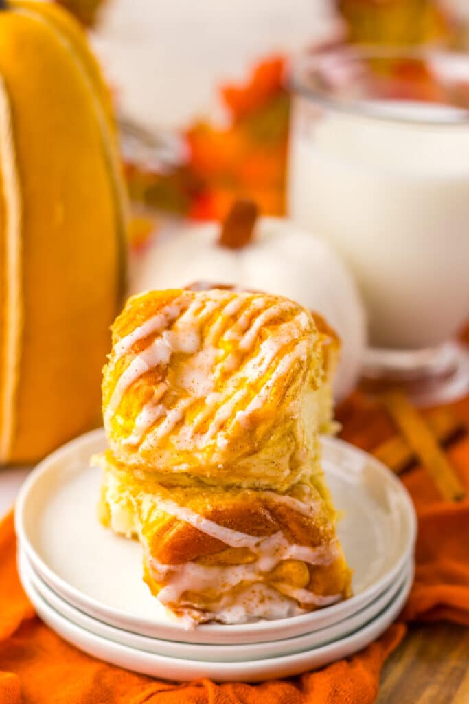 Pumpkin Danish Hawaiian Rolls plated
