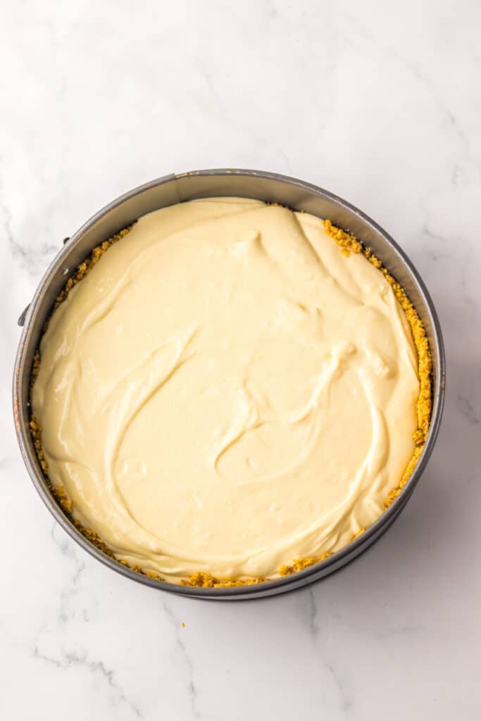 Caramel Apple Cheesecake in pan