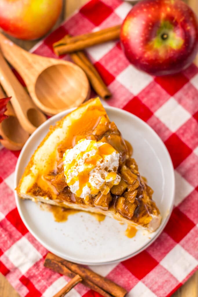 Caramel Apple Cheesecake plated