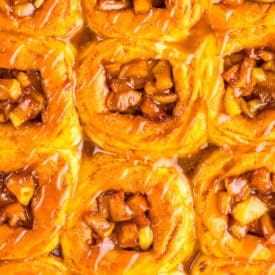 Caramel Apple Hawaiian Rolls in pan